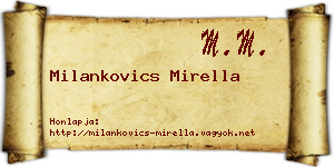 Milankovics Mirella névjegykártya